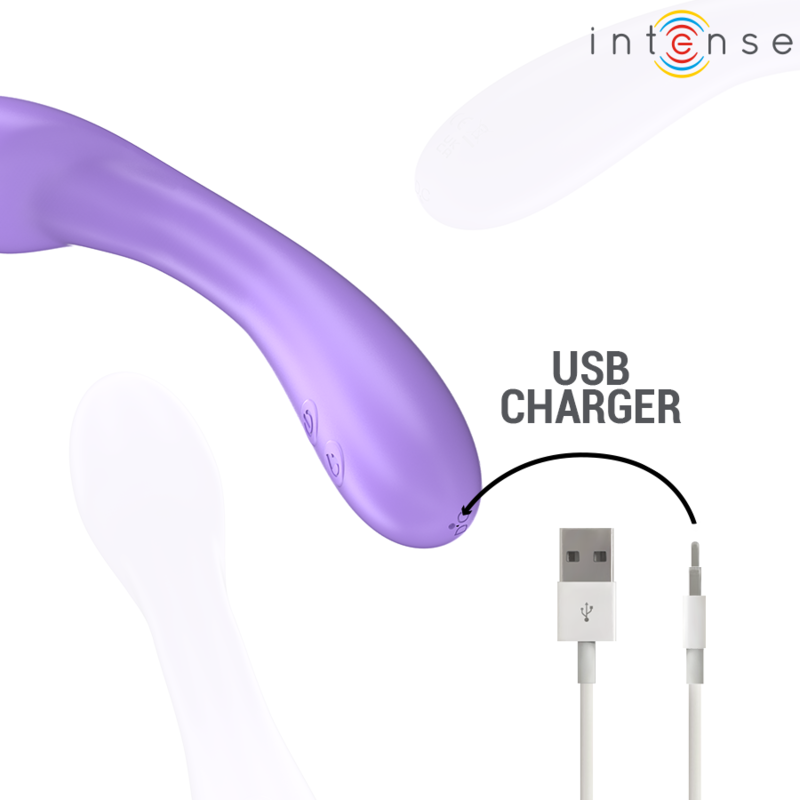 INTENSE - BECKY VIBRADOR 19 CM CON EFECTO CALOR 7 VIBRACIONES VIOLETA