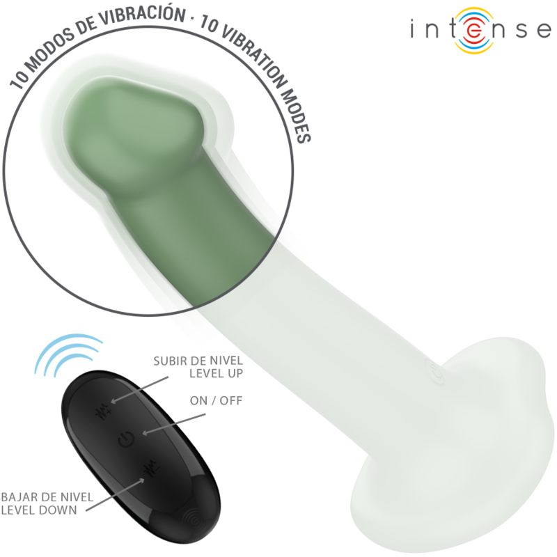 INTENSE - VIBRADOR BECCA CON VENTOSA 10 VIBRACIONES MANDO A DISTANCIA VERDE