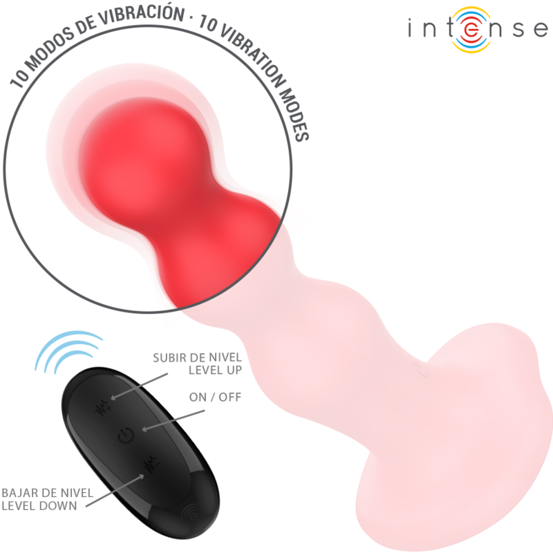 INTENSE - VIBRADOR CODY CON VENTOSA Y CONTROL REMOTO ROJO