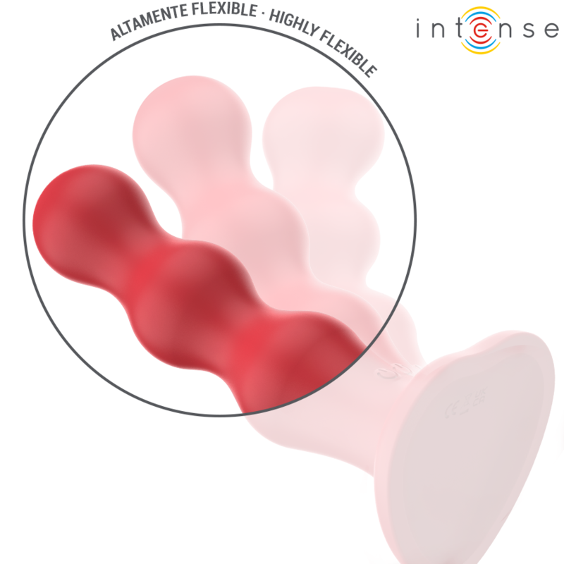INTENSE - VIBRADOR CODY CON VENTOSA Y CONTROL REMOTO ROJO