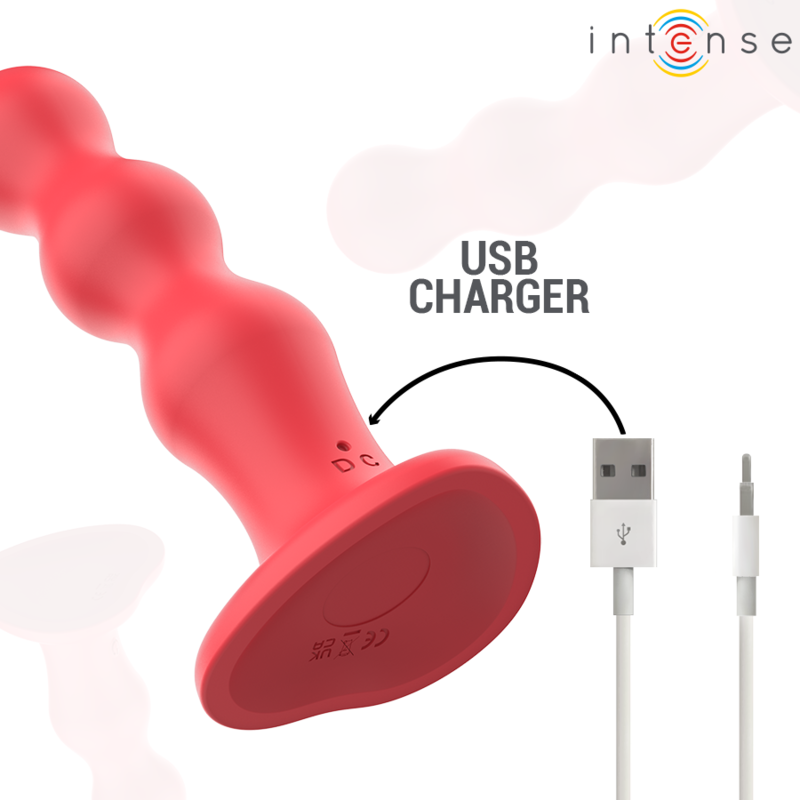 INTENSE - VIBRADOR CODY CON VENTOSA Y CONTROL REMOTO ROJO