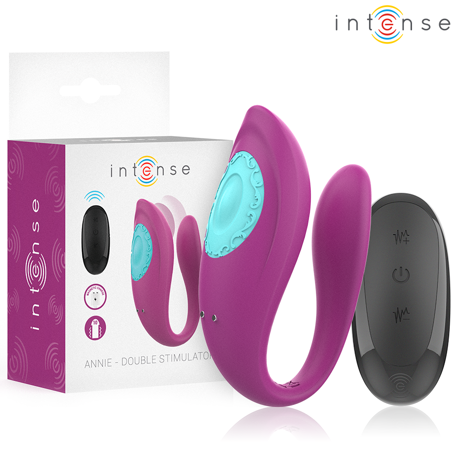 INTENSE - VIBRADOR Y ESTIMULADOR EN U VIOLETA CON MANDO A DISTANCIA ANNIE