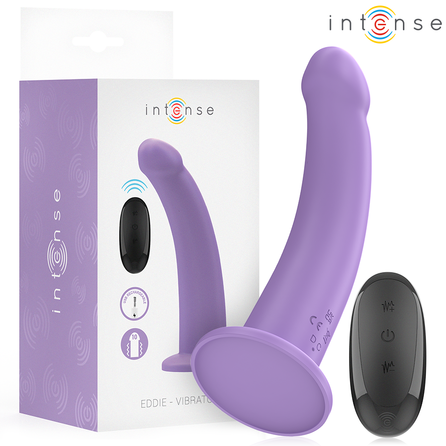 INTENSE - EDDIE VIBRADOR 17,5 CM 10 VIBRACIONES VIOLETA CONTROL REMOTO