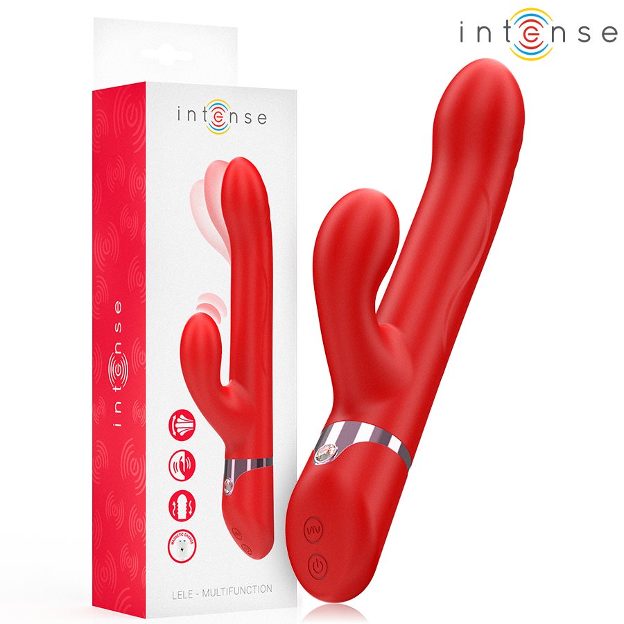 INTENSE - LELE VIBRADOR MULTIFUNCIÓN ROTATIVO & OSCILANTE & ESTIMULANTE ROJO