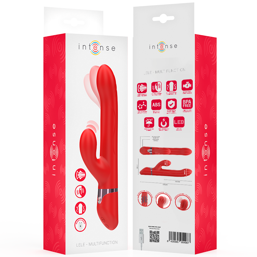 INTENSE - LELE VIBRADOR MULTIFUNCIÓN ROTATIVO & OSCILANTE & ESTIMULANTE ROJO