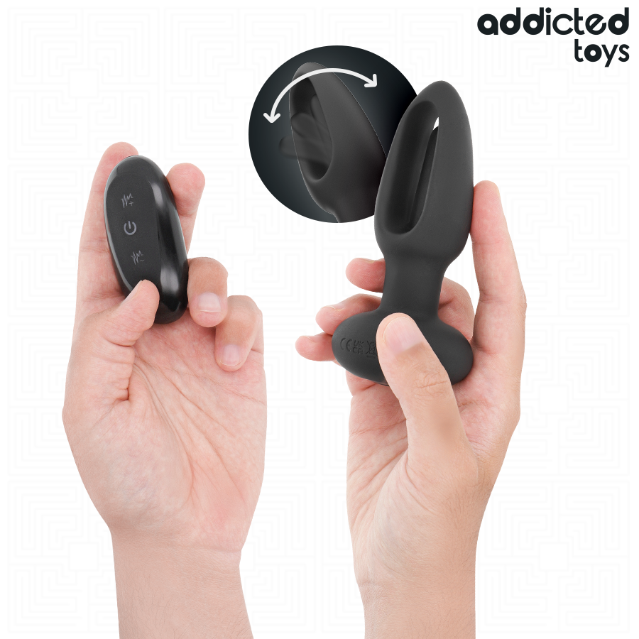 ADDICTED TOYS - PLUG ANAL AVEC LANGUE VIBRANTE ET TÉLÉCOMMANDE