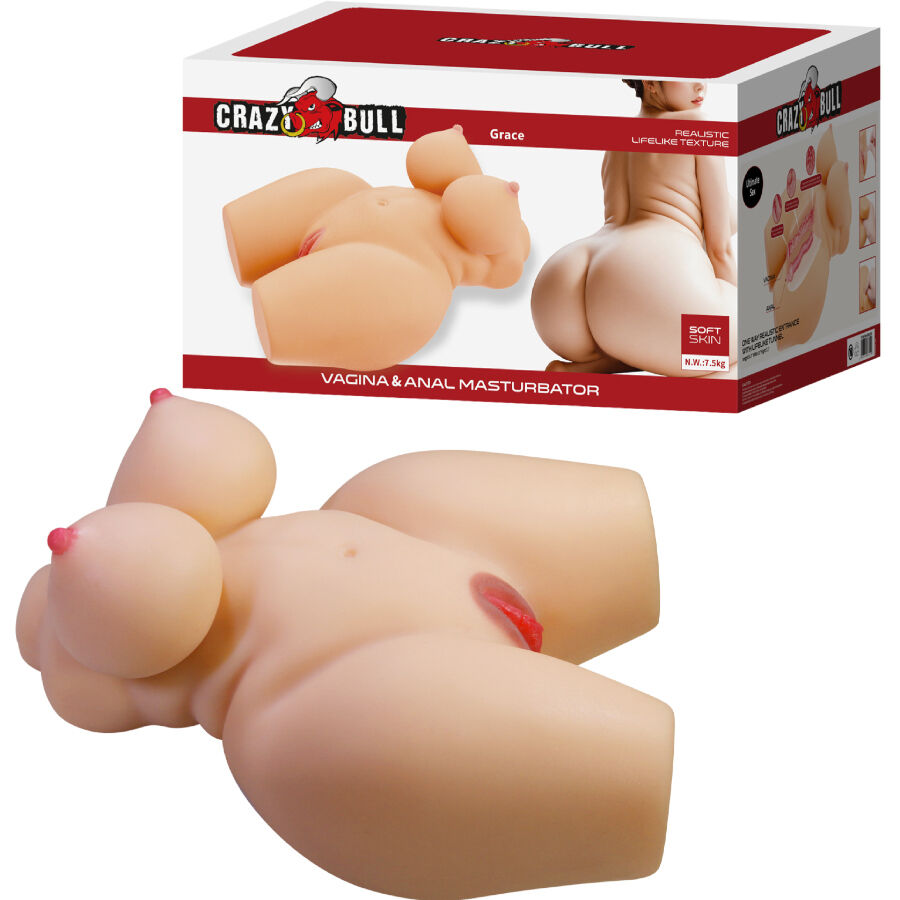 CRAZY BULL - BUSTO FEMMINILE REALISTICO CON VAGINA E ANO 7,5 KG