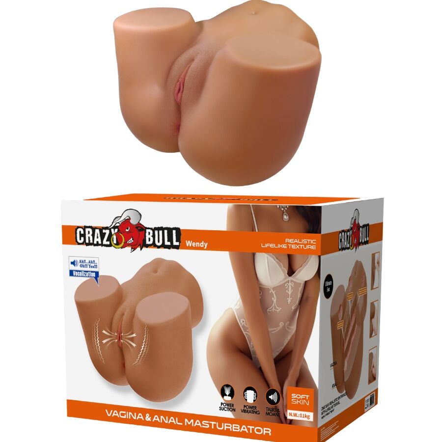 CRAZY BULL - WENDY REALISTIC FEMALE VIBRATOR AND SUCKER WITH SOUND 11 KG