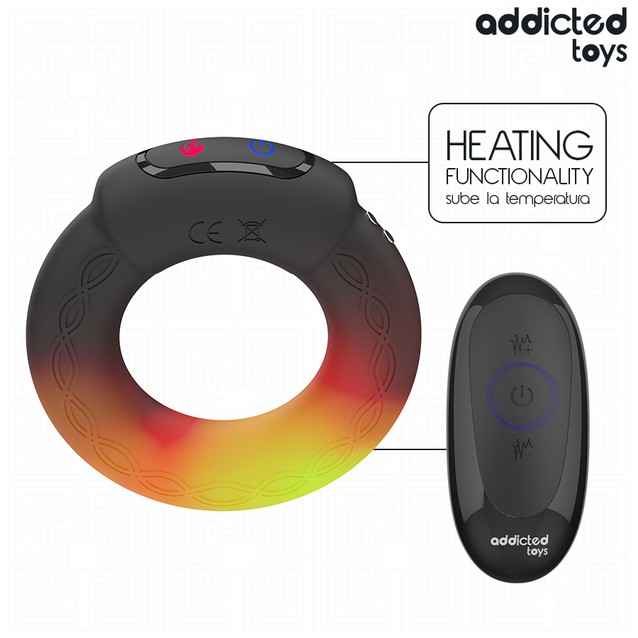 ADDICTED TOYS - ANELLO PENIENO VIBRANTE CON EFFETTO RISCALDANTE E TELECOMANDO