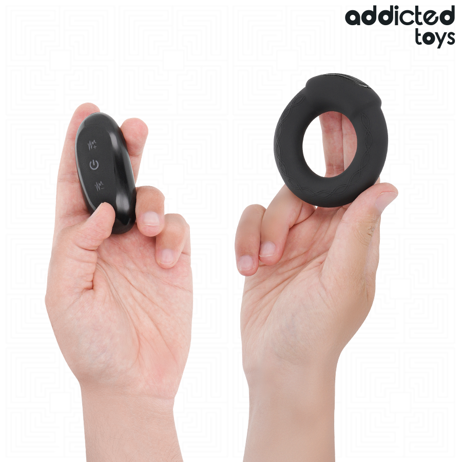 ADDICTED TOYS - ANILLO PENIANO VIBRADOR CON EFECTO CALOR Y MANDO A DISTANCIA