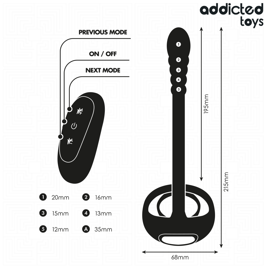 ADDICTED TOYS - ANNEAU PÉNIEN VIBRANT POUR POINT P AVEC TÉLÉCOMMANDE