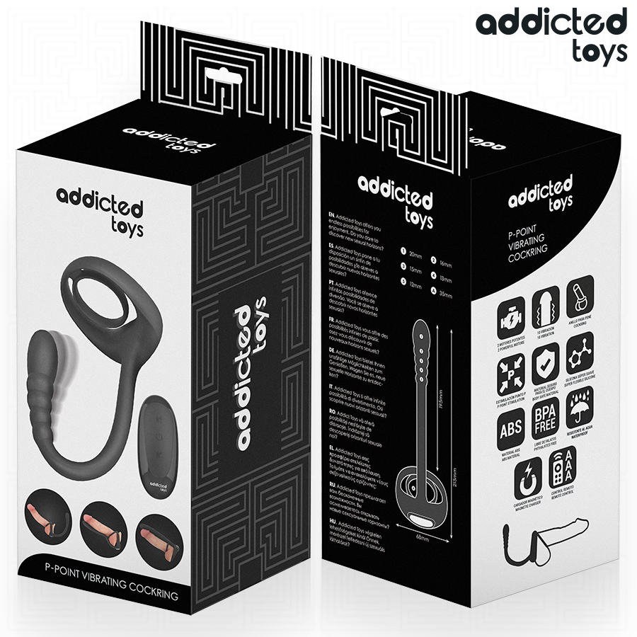 ADDICTED TOYS - ANNEAU PÉNIEN VIBRANT POUR POINT P AVEC TÉLÉCOMMANDE