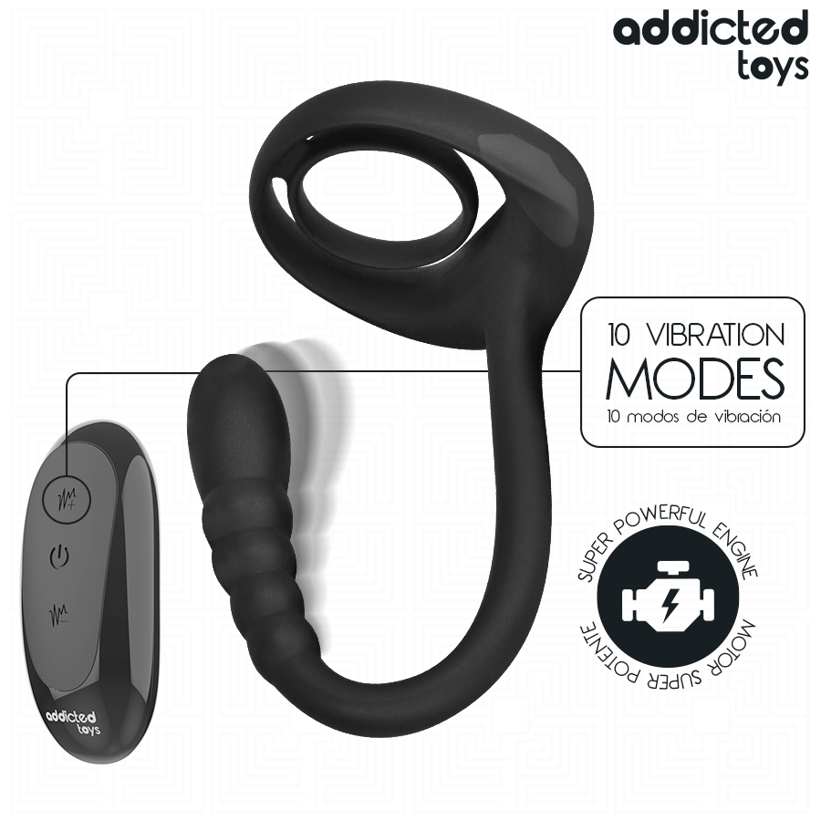 ADDICTED TOYS - ANILLO VIBRADOR PARA PUNTO P CON CONTROL REMOTO