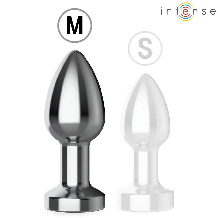 INTENSE - PLUG ANAL VIBRADOR METÁLICO CON LUCES LED Y MANDO A DISTANCIA - TALLA M