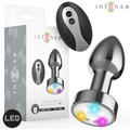 INTENSE - PLUG ANAL VIBRADOR METÁLICO CON LUCES LED Y MANDO A DISTANCIA - TALLA M