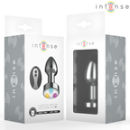 INTENSE - PLUG ANAL VIBRADOR METÁLICO CON LUCES LED Y MANDO A DISTANCIA - TALLA M
