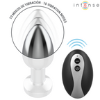 INTENSE - PLUG ANAL VIBRADOR METÁLICO CON LUCES LED Y MANDO A DISTANCIA - TALLA M