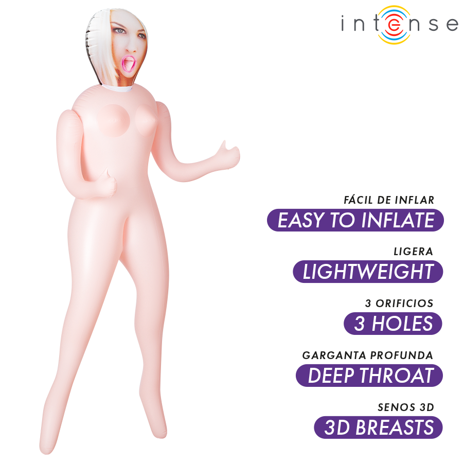 INTENSE DOLLS - MUÑECA HINCHABLE IRINA DE TRES ORIFICIOS
