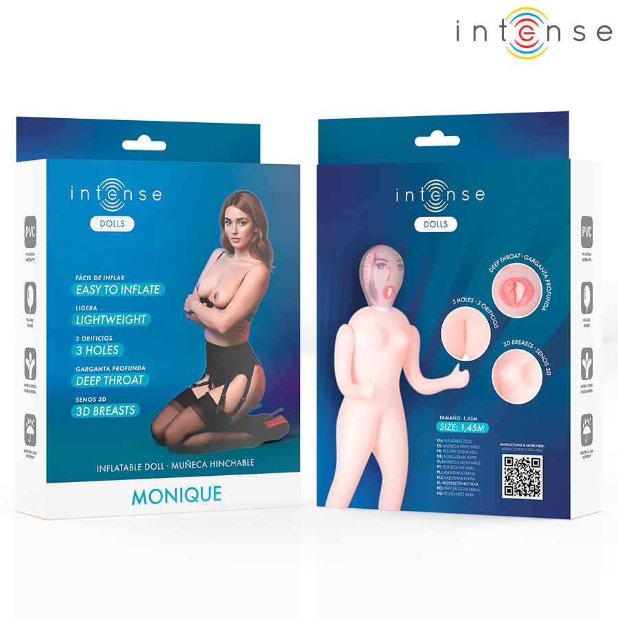 INTENSE DOLLS - MUÑECA HINCHABLE MONIQUE CON TRES ORIFICIOS
