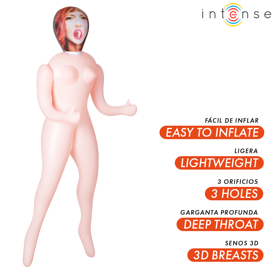 INTENSE DOLLS - MUÑECA HINCHABLE SCARLETT CON TRES ORIFICIOS