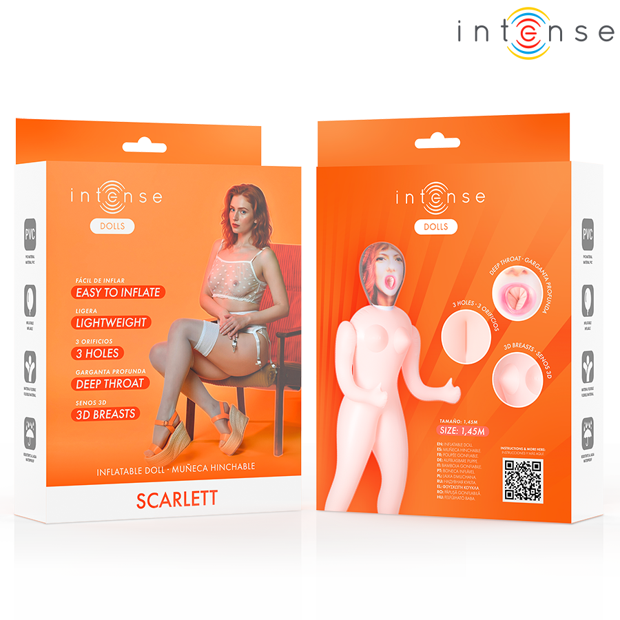 INTENSE DOLLS - MUÑECA HINCHABLE SCARLETT CON TRES ORIFICIOS