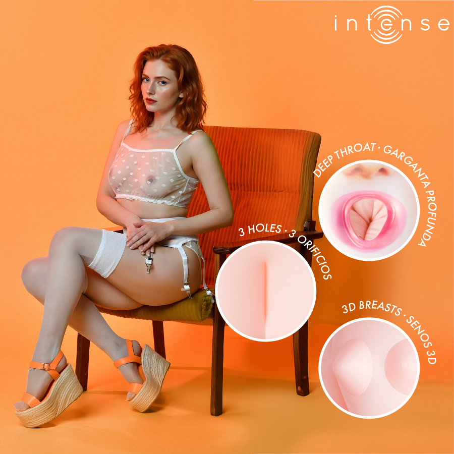 INTENSE DOLLS - MUÑECA HINCHABLE SCARLETT CON TRES ORIFICIOS