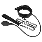 FETISH SUBMISSIVE BONDAGE - COLLARE DI STRANGOLAMENTO GONFIABILE CON CATENA