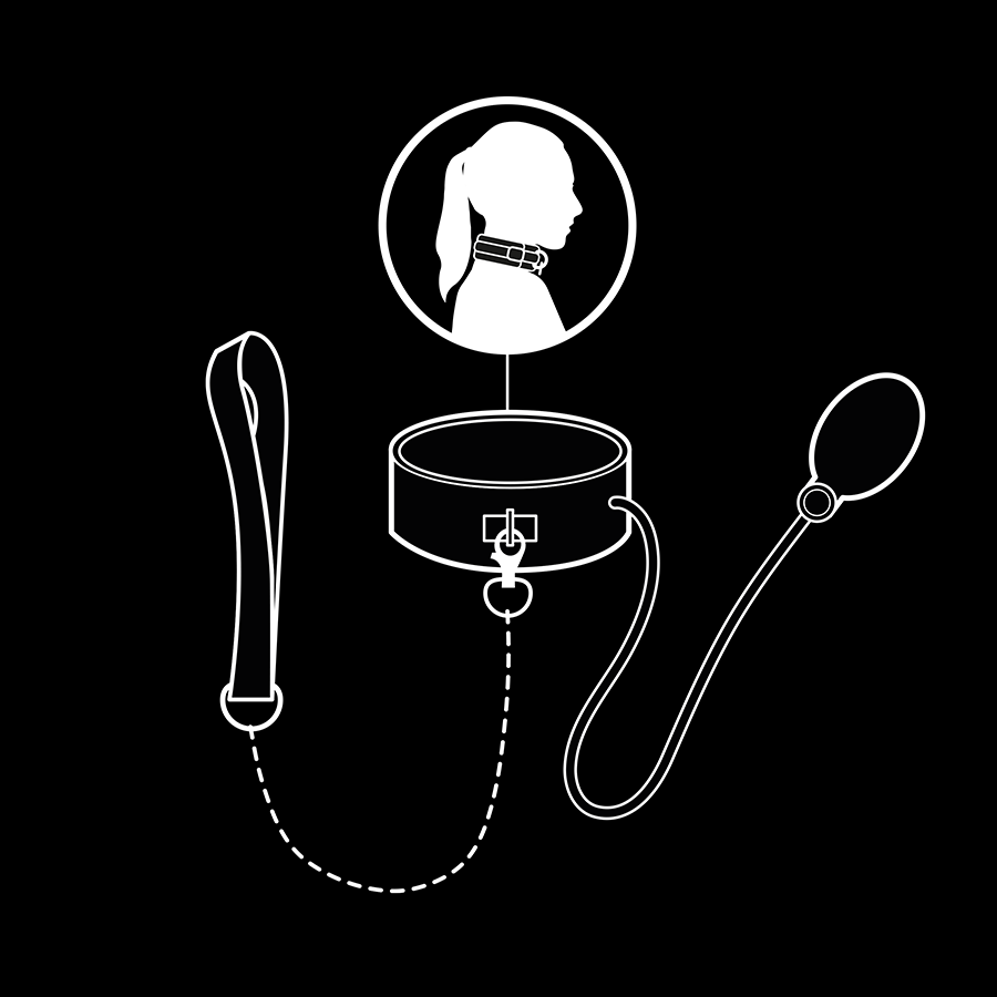 FETISH SUBMISSIVE BONDAGE - COLLARE DI STRANGOLAMENTO GONFIABILE CON CATENA