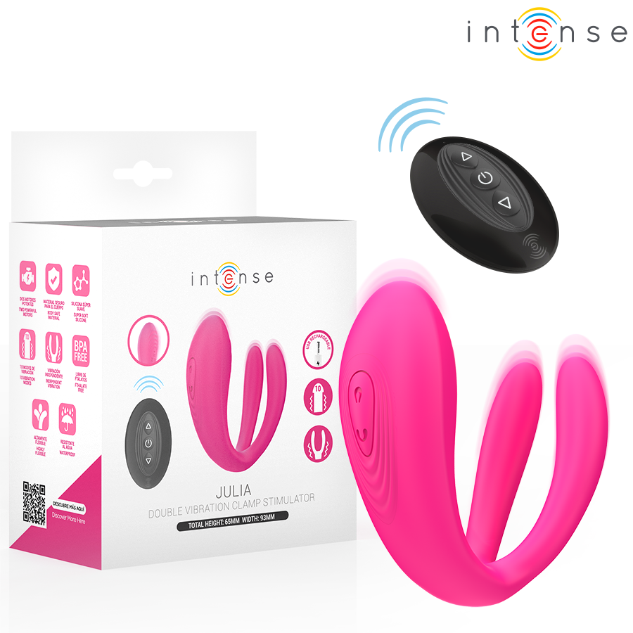 INTENSE - JULIA DOUBLE VIBRATEUR À PINCE STIMULATEUR AVEC TÉLÉCOMMANDE