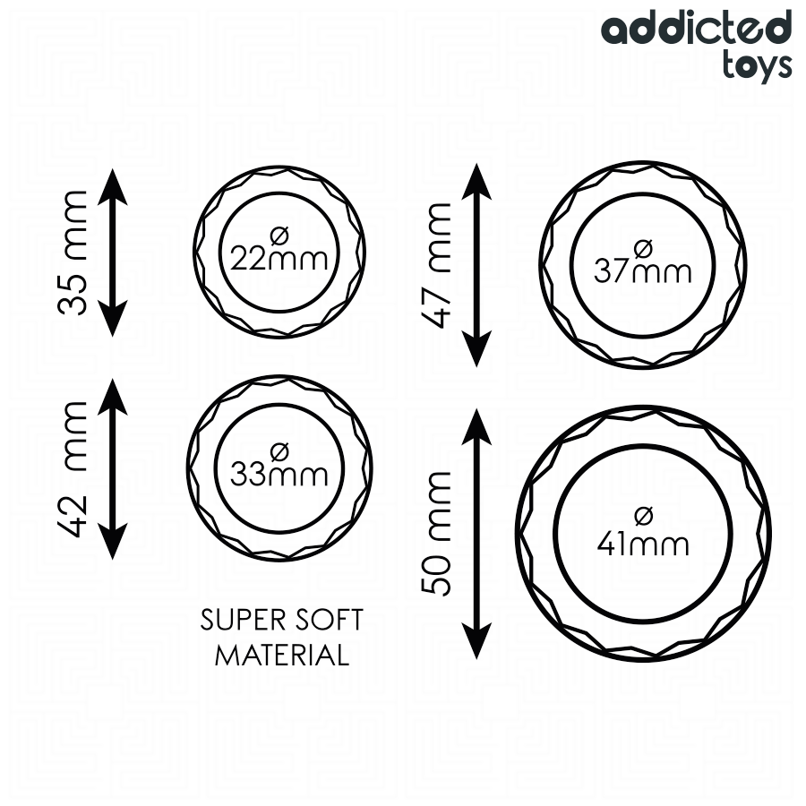 ADDICTED TOYS - SET DI ANELLI PENIENE TESTURIZZATI, 4 MISURE