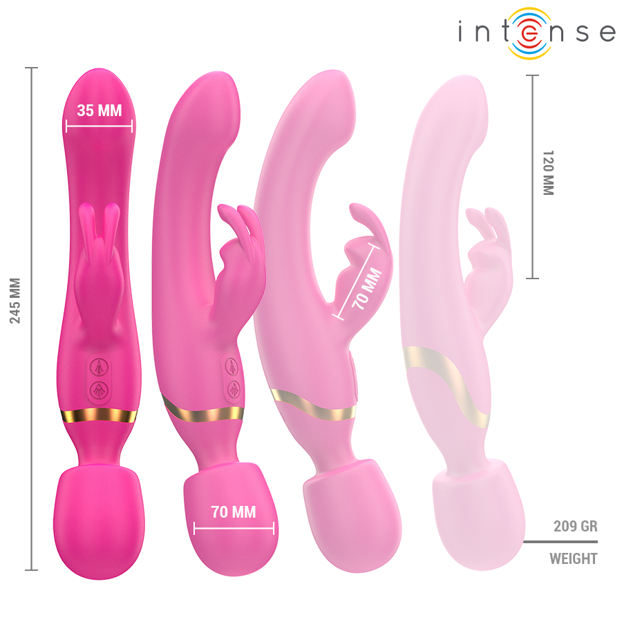 INTENSE - VIBRADOR DOBLE WINONA TIPO RABBIT Y VARITA