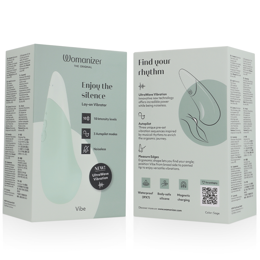 WOMANIZER - VIBROMASSAGGIATORE SILENZIOSO VIBE LAY-ON SAGE