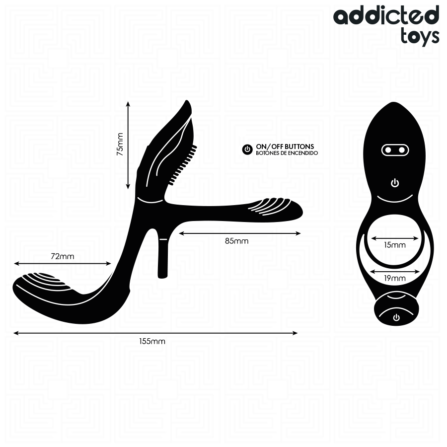 ADDICTED TOYS - ANELLO DOPPIO PER PENE CON STIMOLATORE CLITORIDEO