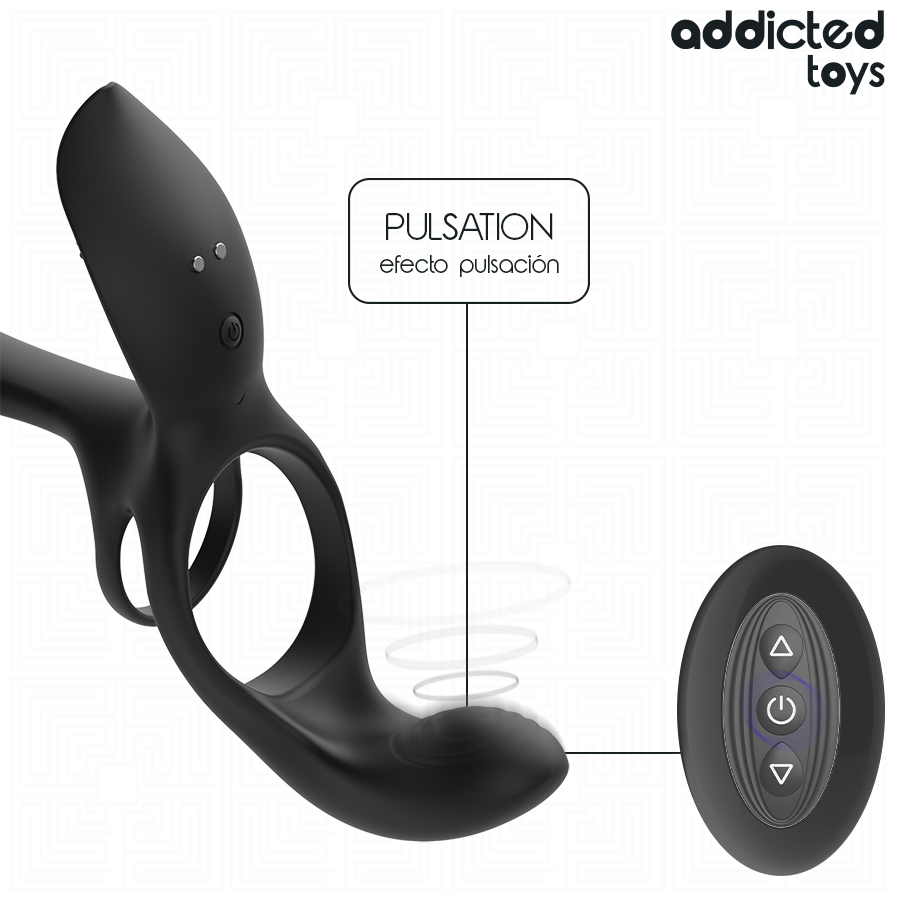 ADDICTED TOYS - ANELLO DOPPIO PER PENE CON STIMOLATORE CLITORIDEO