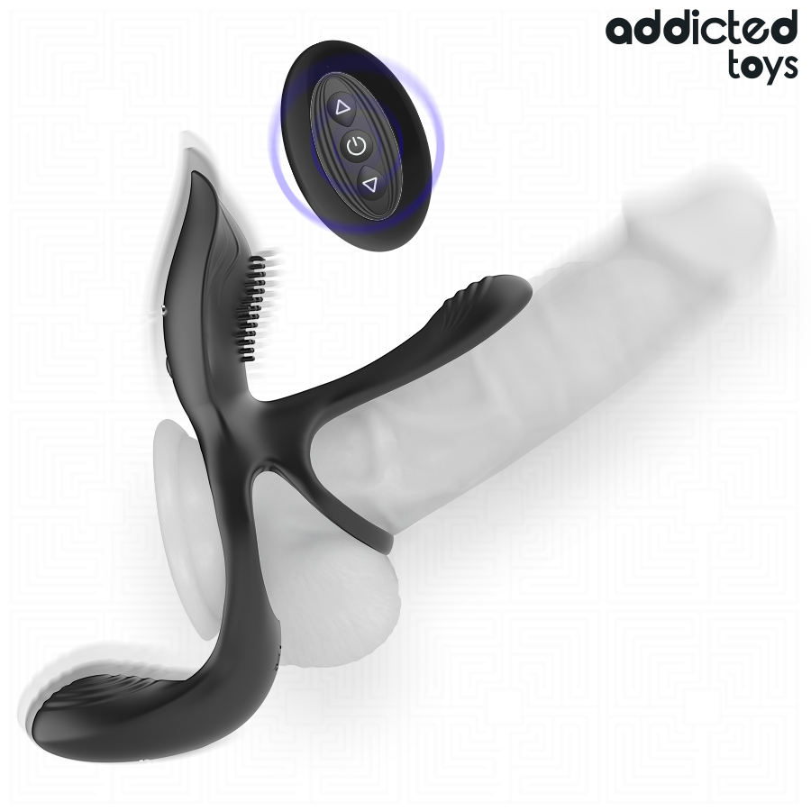 ADDICTED TOYS - ANELLO DOPPIO PER PENE CON STIMOLATORE CLITORIDEO