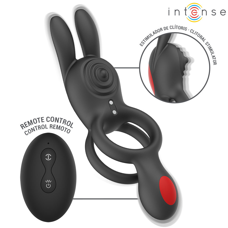 INTENSE - ANILLO DE DOBLE VIBRACIÓN QUINN CON CONTROL REMOTO