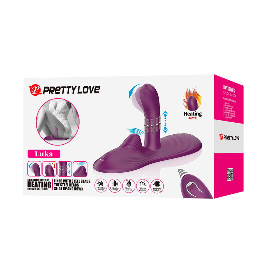 PRETTY LOVE - LUKA VIBRATORE A SEDUTA CON EFFETTO RISCALDANTE E TELECOMANDO