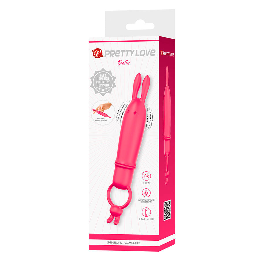 PRETTY LOVE - DELIA VIBRATEUR RABBIT AVEC ANNEAU DE RÉSISTANCE