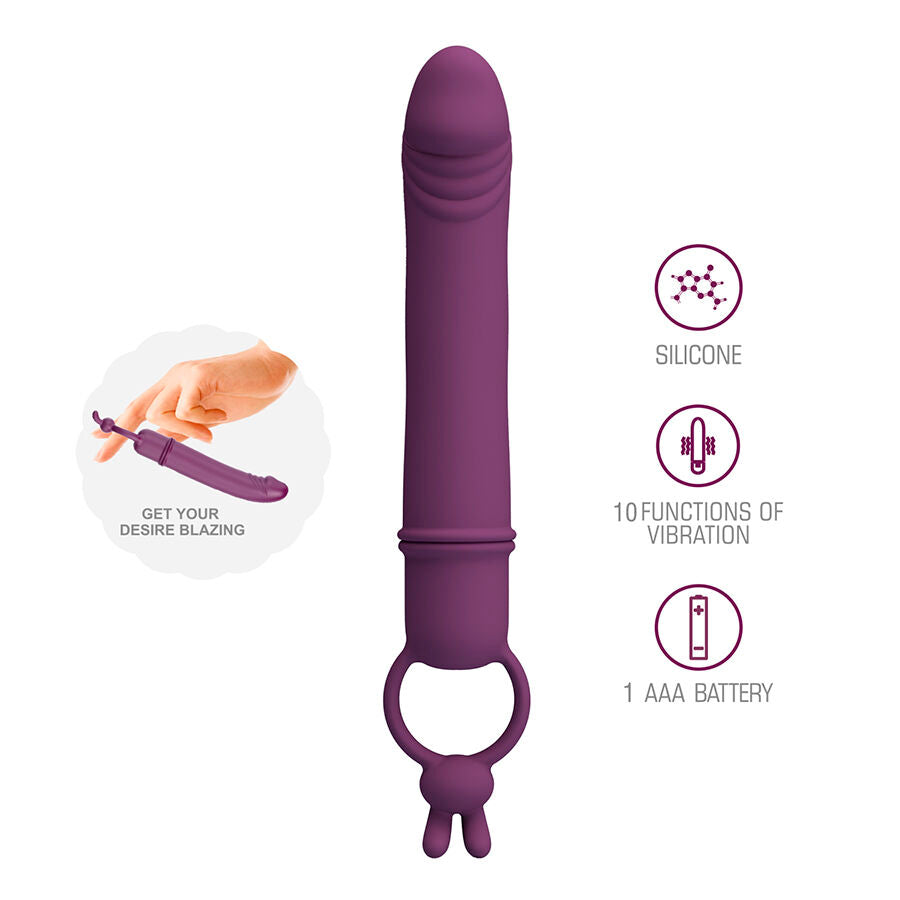 PRETTY LOVE - CORA VIBRATORE A FORMA DI PENE CON ANELLO DI CONTENIMENTO