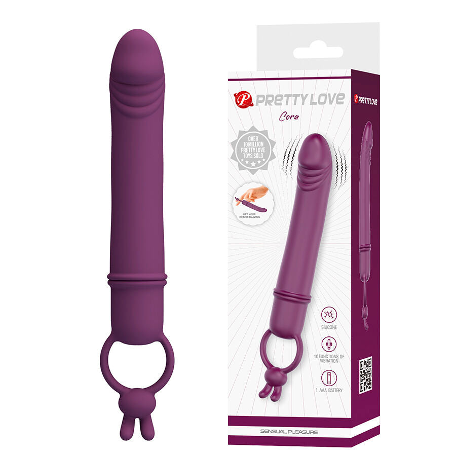 PRETTY LOVE - CORA VIBRATORE A FORMA DI PENE CON ANELLO DI CONTENIMENTO