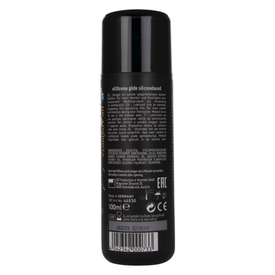HOT - EXXTREME GLIDE LUBRIFICANTE A BASE DI SILICONE + OLIO DI COMFORT A+ 100 ML