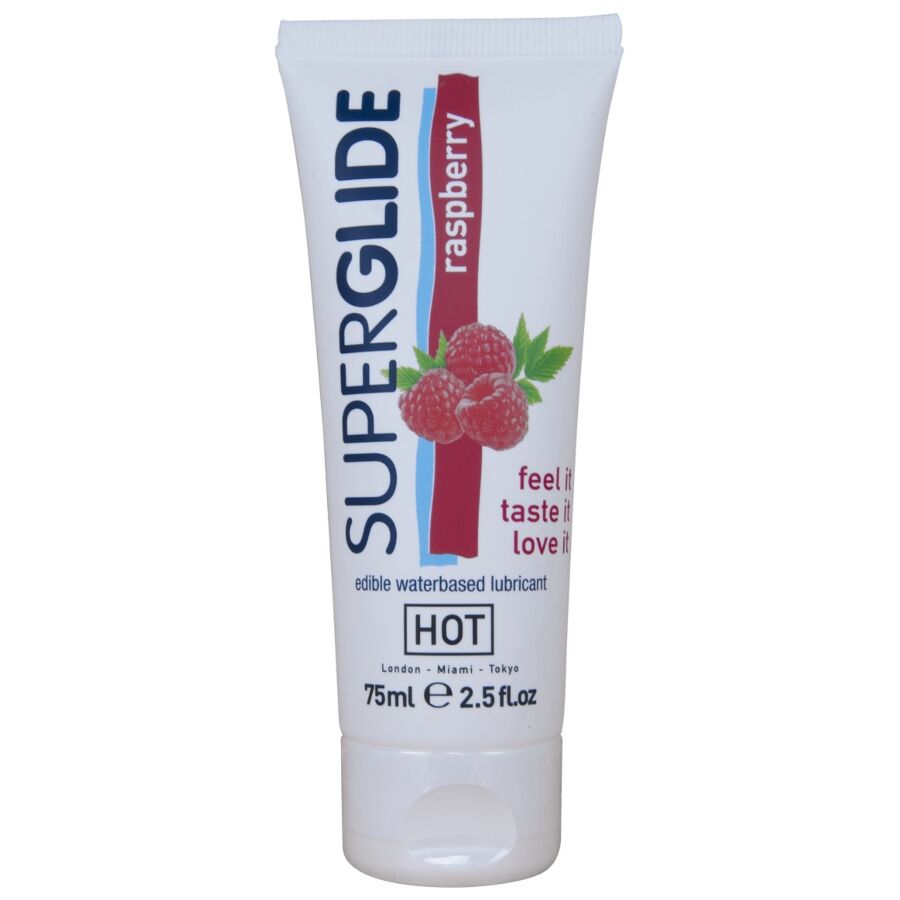 HOT - LUBRIFICANTE COMMESTIBILE A BASE ACQUOSA SUPERGLIDE AL LAMPONE 75 ML