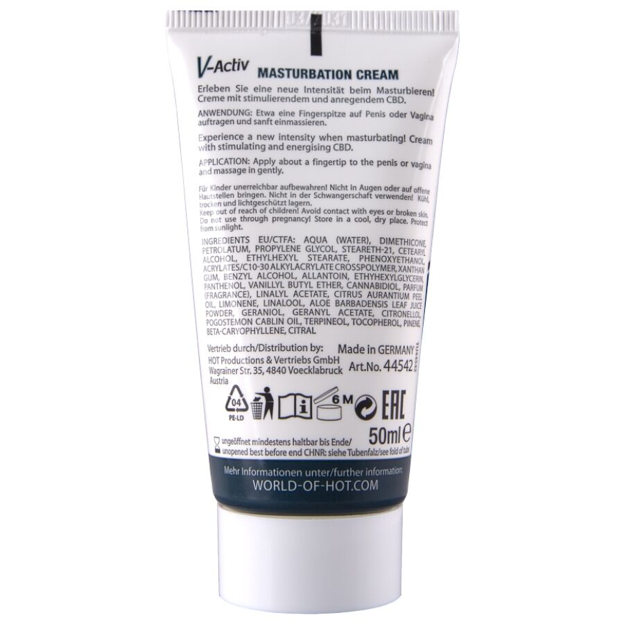 HOT - CREMA PER MASTURBAZIONE RISCALDANTE AL CBD UNISEX 100 ML