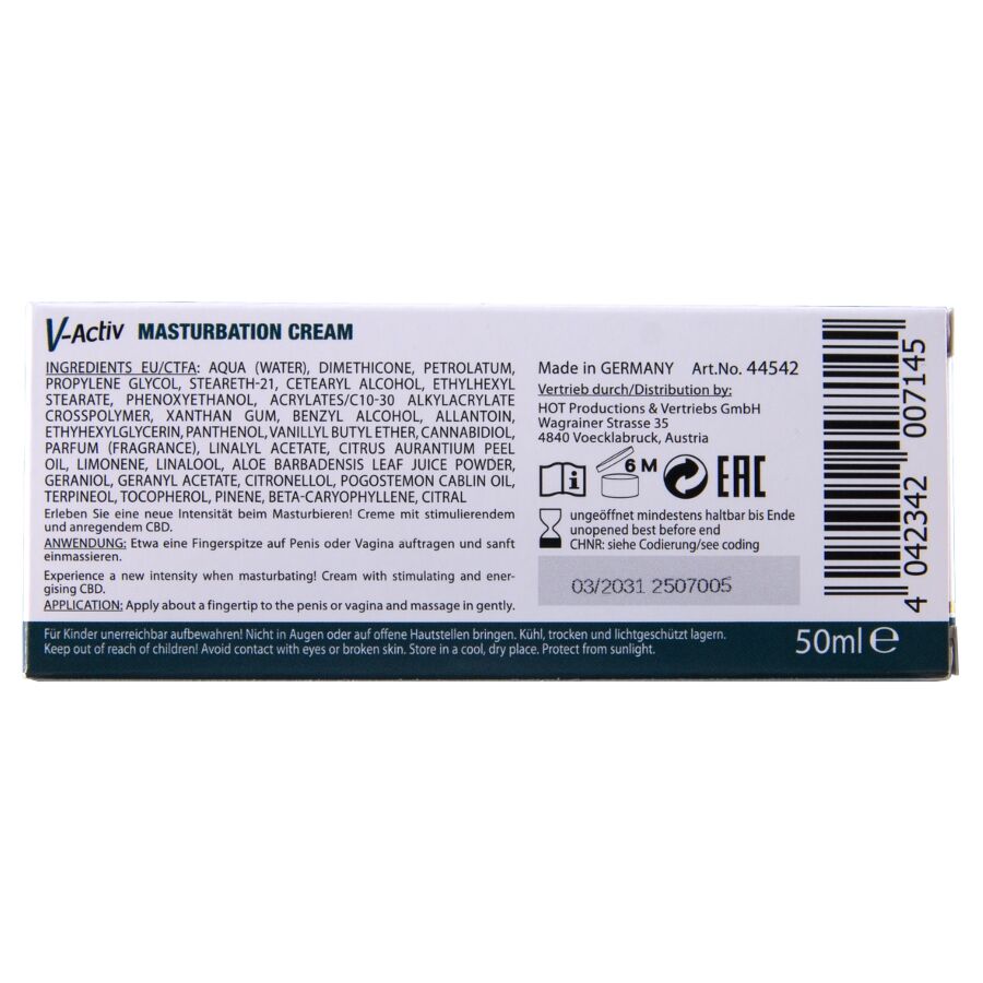 HOT - CREMA PER MASTURBAZIONE RISCALDANTE AL CBD UNISEX 100 ML