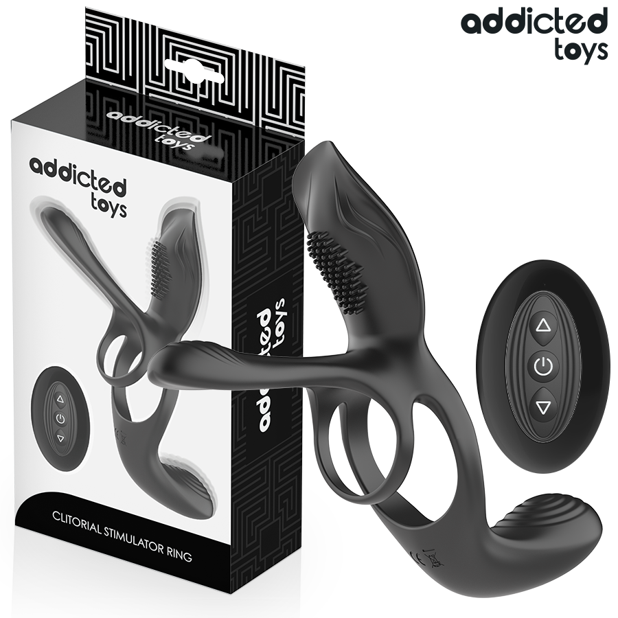 ADDICTED TOYS - ANILLO DE DOBLE PENE CON ESTIMULADOR CLITORAL
