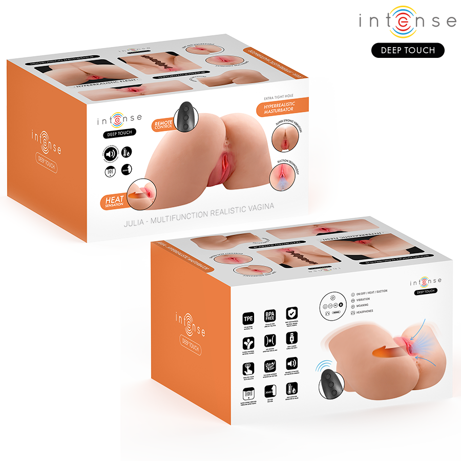 INTENSE DEEP TOUCH - JULIA MASTURBADOR VAGINAL CON SUCCIÓN, CALOR, VIBRACIÓN Y EFECTOS VOCALES CON MANDO A DISTANCIA 9 KG