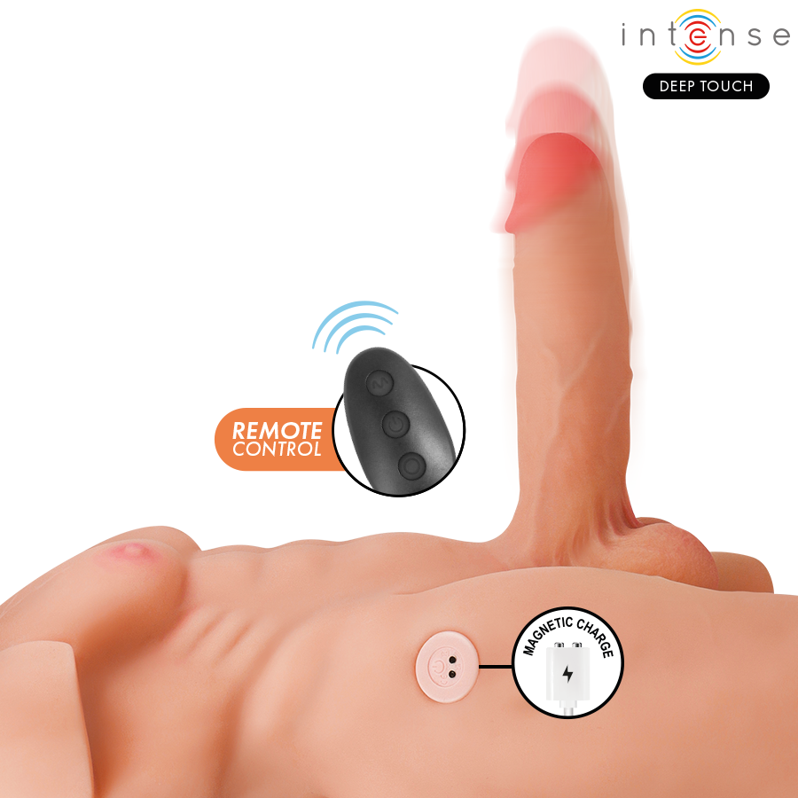 INTENSE DEEP TOUCH - BUSTO MARTY CON ANO E DILDO REALISTICO CON SPINTA E VIBRAZIONE, TELECOMANDO, 6,2 KG
