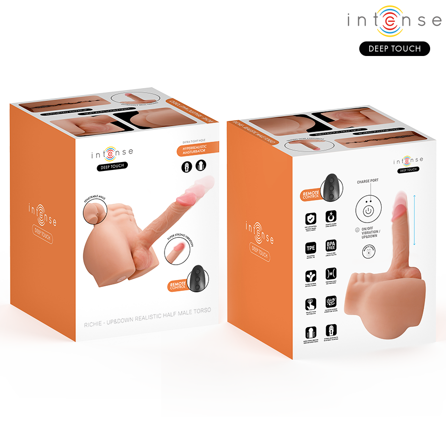INTENSE DEEP TOUCH - BUSTO RICHIE CON ANUS E DILDO REALISTICO CON TELECOMANDO PER SPINTA E VIBRAZIONE 4,7 KG