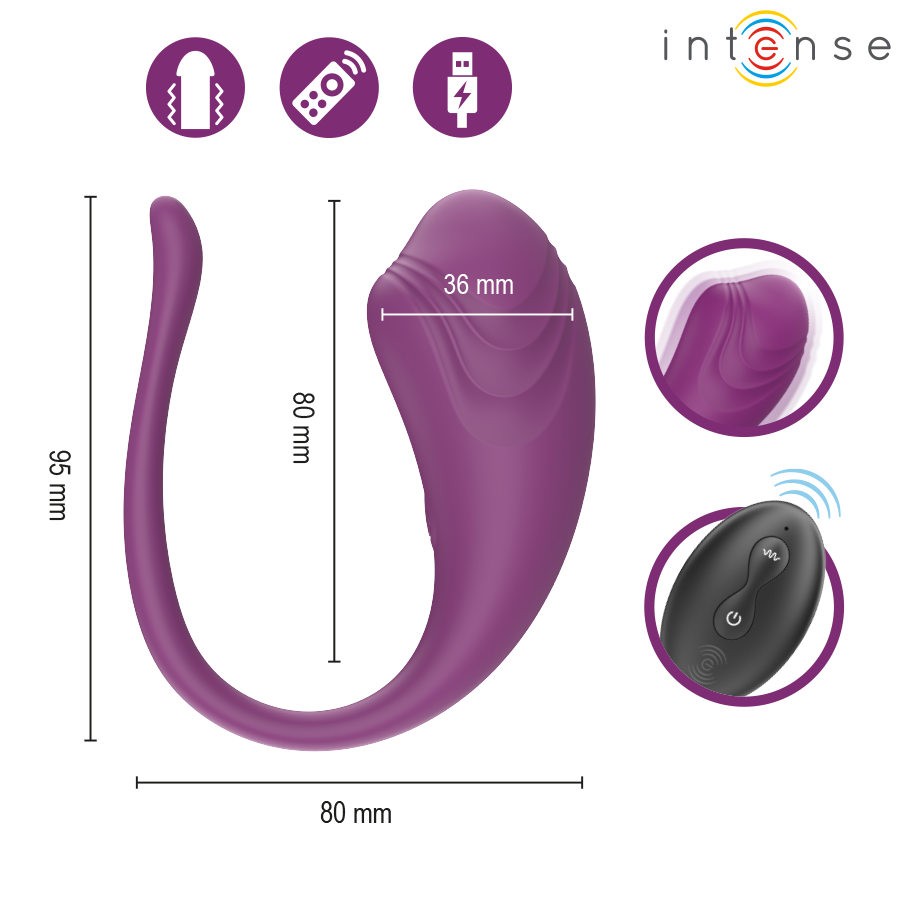 INTENSE - OLIVIA ŒUF VIBRANT PURPLE AVEC TÉLÉCOMMANDE