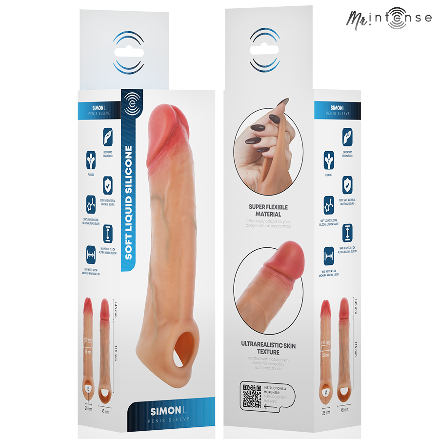 MR INTENSE - SIMON L FUNDA PARA PENE 16 CM -Ø- 4,5 CM
